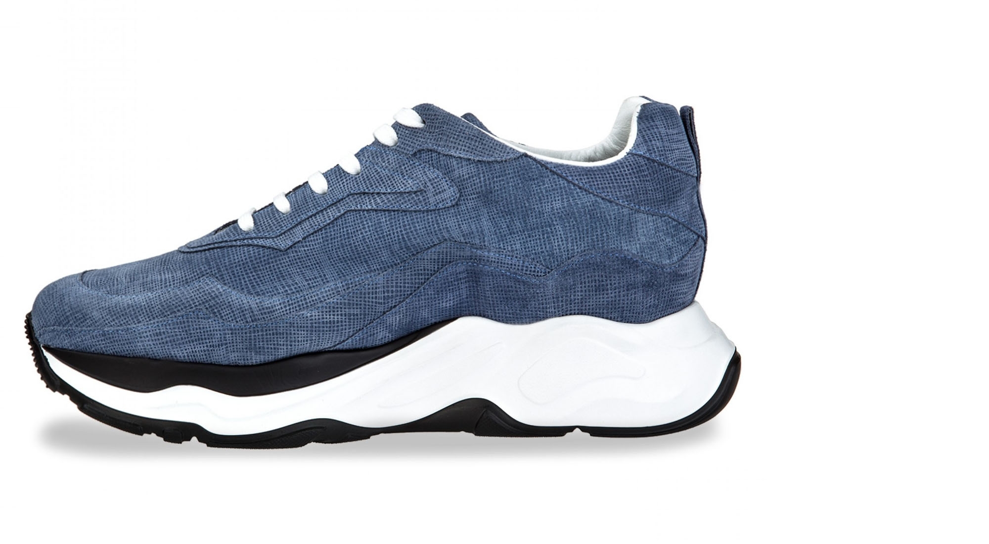 Giant Blue Epi - Elevator Sneakers in Blue Epi Leather from 2.4 to 4.3 inches  