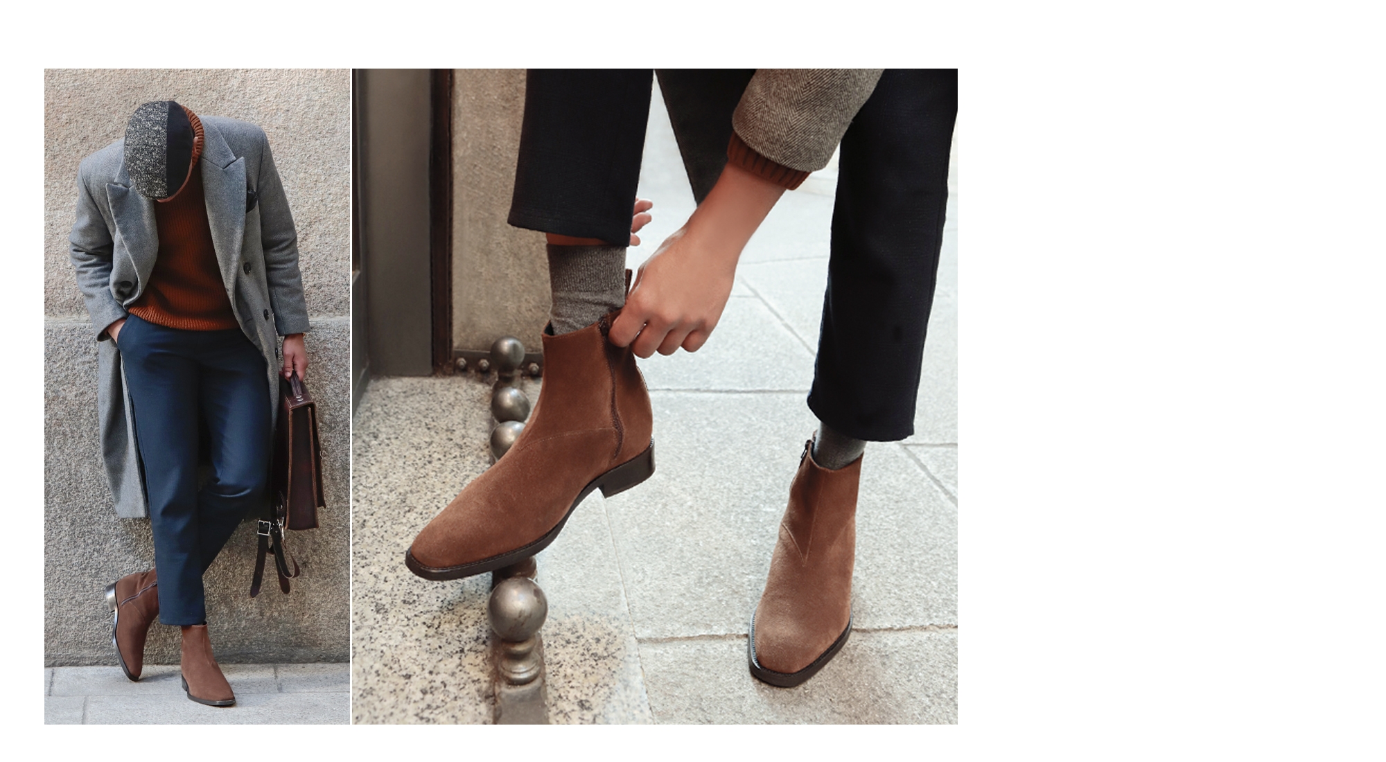 Arlington - Elevator Boots in Suede Leather from 2.4 to 4 inches