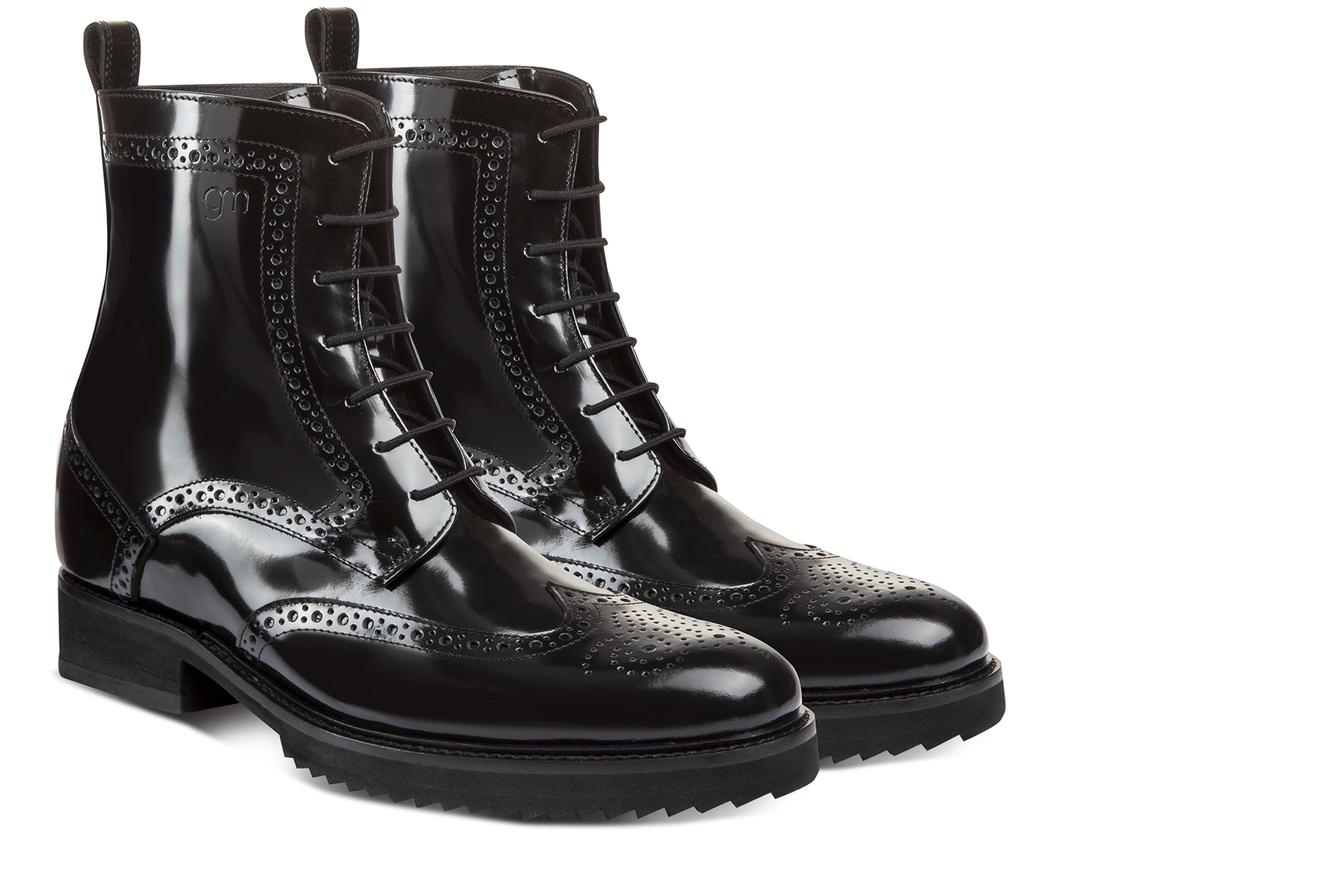 Almas Tower - Elevator Boots in Brushed Leather from 2.4 to 4 inches
