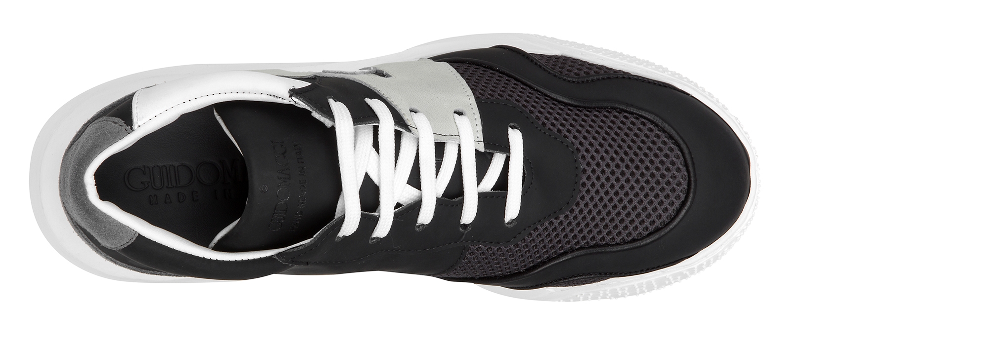 Clyde - Elevator Sneakers in Leather/fabric mix from 2.4 to 4 inches