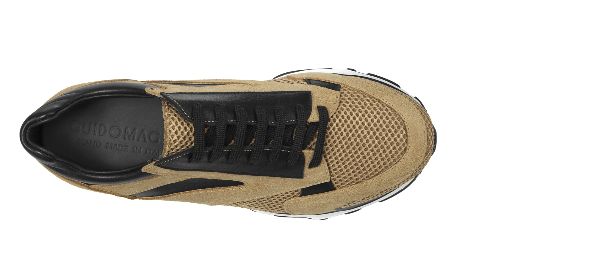 Coppell - Sneakers rialzante da uomo in Mix Pelle/Tessuto fino a 11 cm più alto