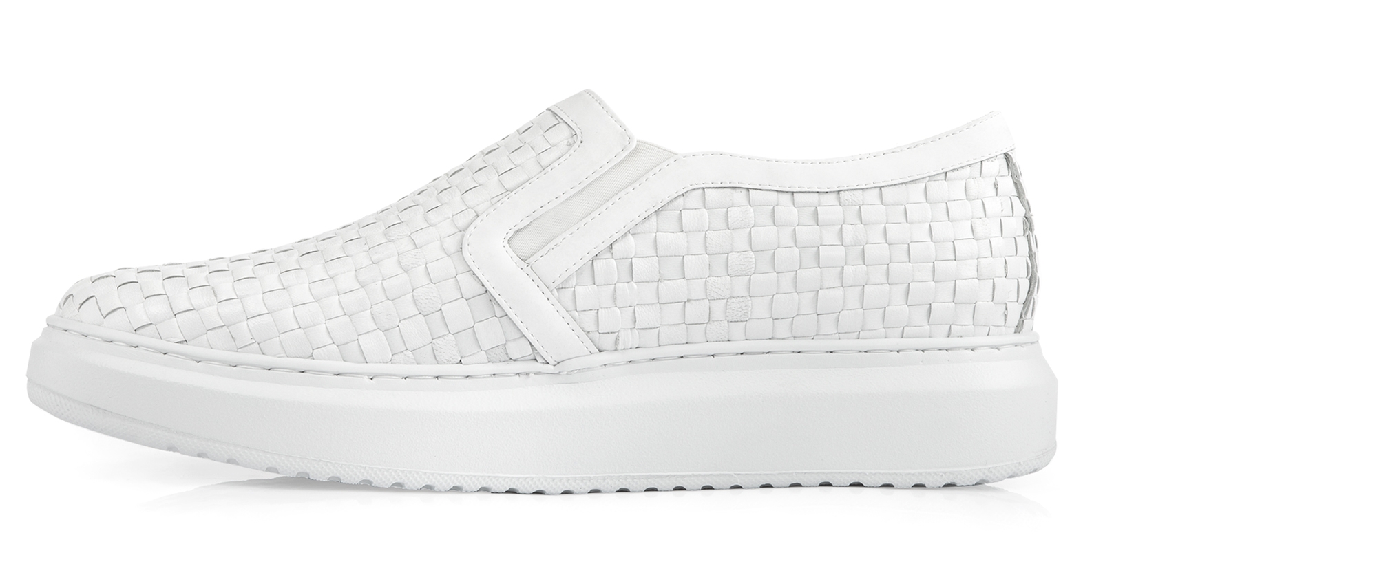 Beachwalker - Elevator Slip-Ons in Braided Leather up to 6 cm