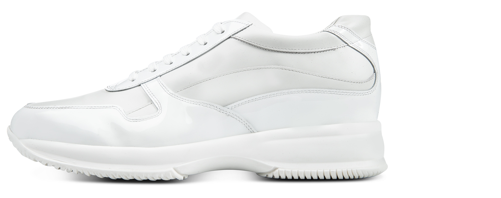 Bal Harbour - Elevator Sneakers in Full Grain Leather from 2.4 to 4 inches 