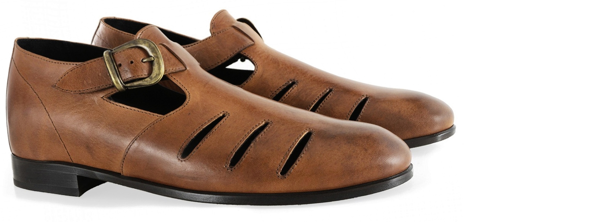  Scilla - Elevator Sandals in Full Grain Leather up to 2 inches
