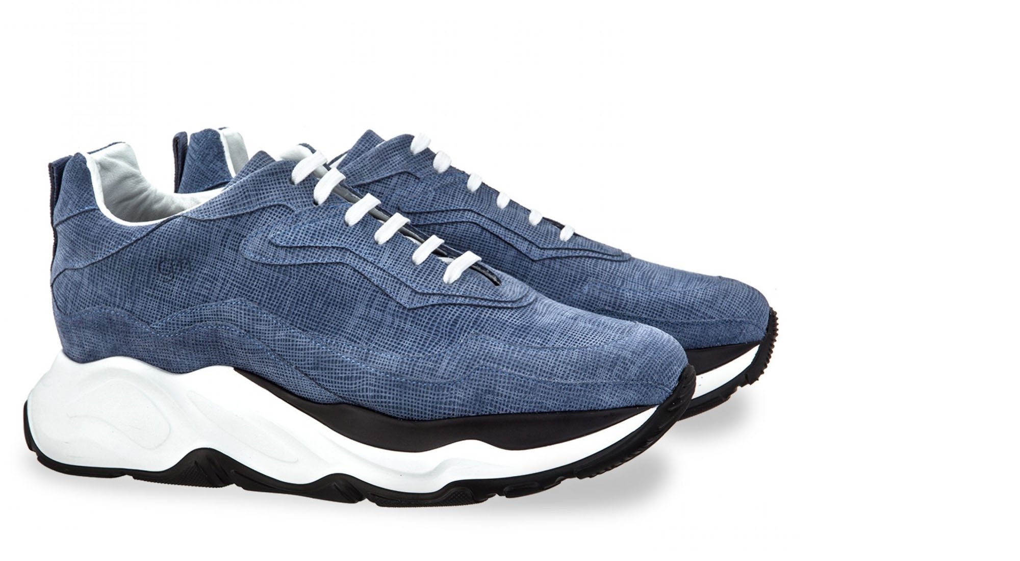 Giant Blue Epi - Elevator Sneakers in Blue Epi Leather from 2.4 to 4.3 inches  