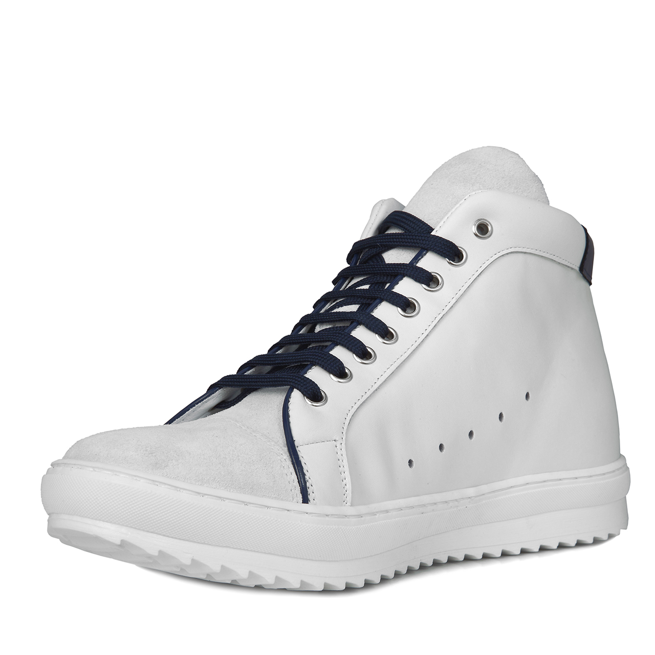 Olympia - Baskets rehaussantes en Cuir Daim / Cuir verni de 6 cm à 8 cm en plus