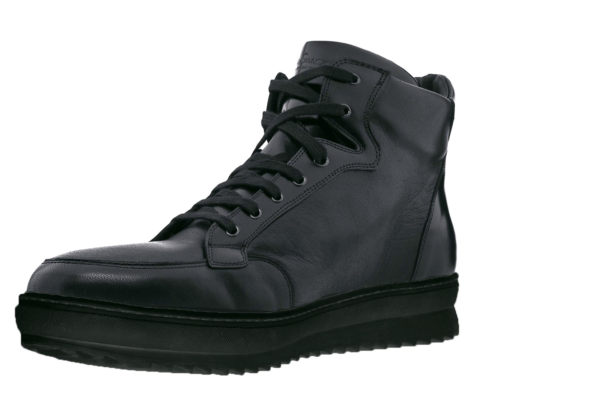 California Black - Elevator Sneakers in Mix of leathers from 2.4 to 4 inches
