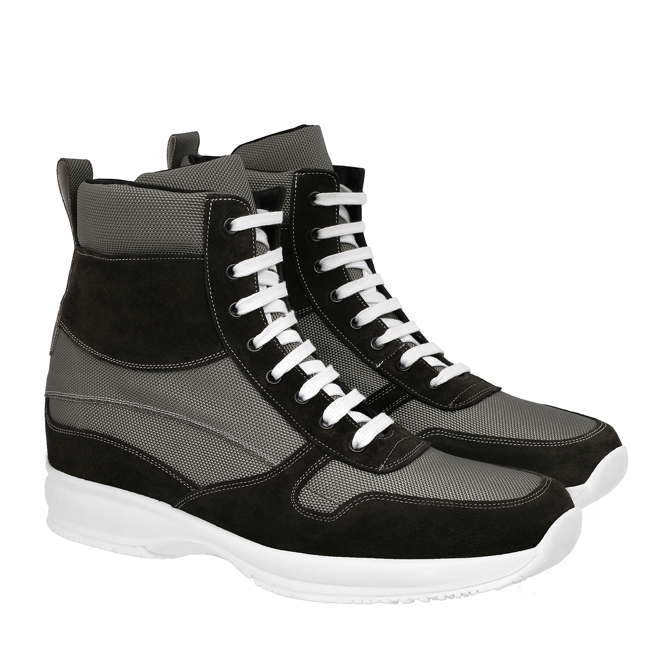 Brisbane - Elevator Sneakers in Leather/fabric mix from 2.4 to 4 inches