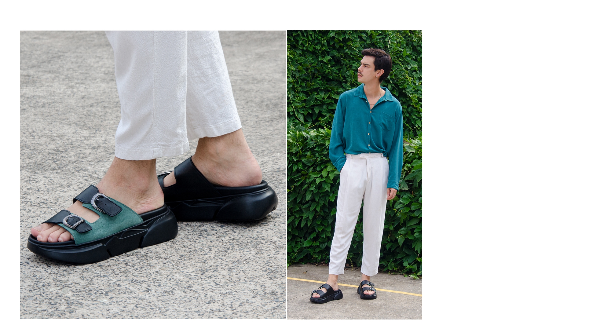 Clusane - Elevator Sandals in Mix of leathers up to 2.4 inches