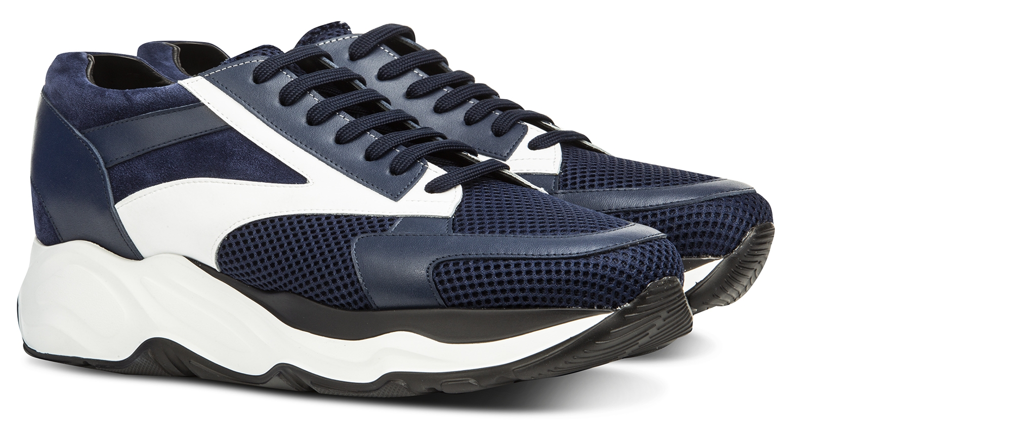 Bend - sneakers con rialzo in Mix Pelle/Tessuto Da 6 a 11 cm più alto