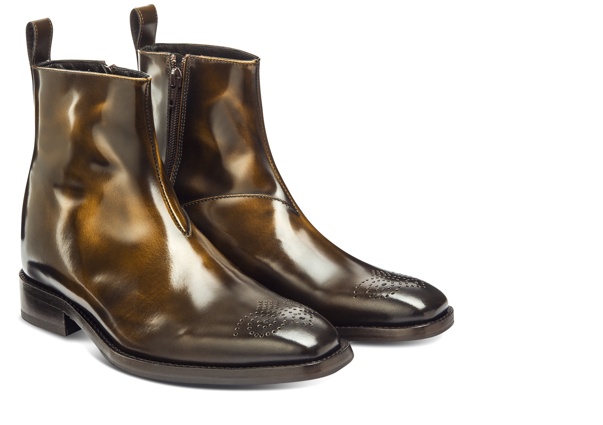 Arles - Elevator Boots in Brushed Leather from 2.4 to 4 inches