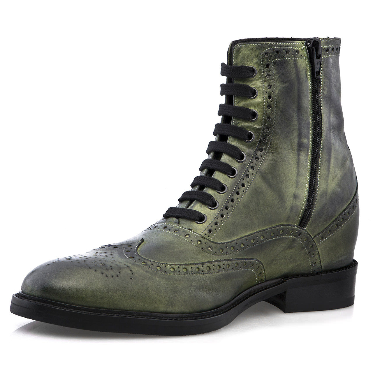 Boston - Elevator Boots in Full Grain Leather from 2.4 to 4 inches