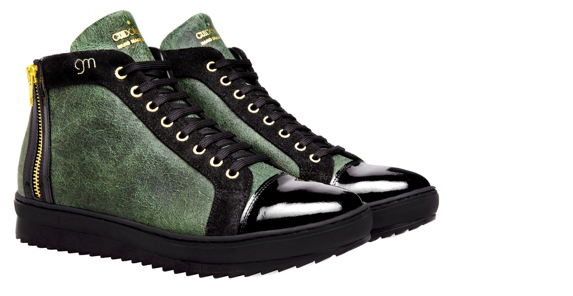 Mandarin - Elevator Sneakers in Mix of leathers from 2.4 to 3.1 inches