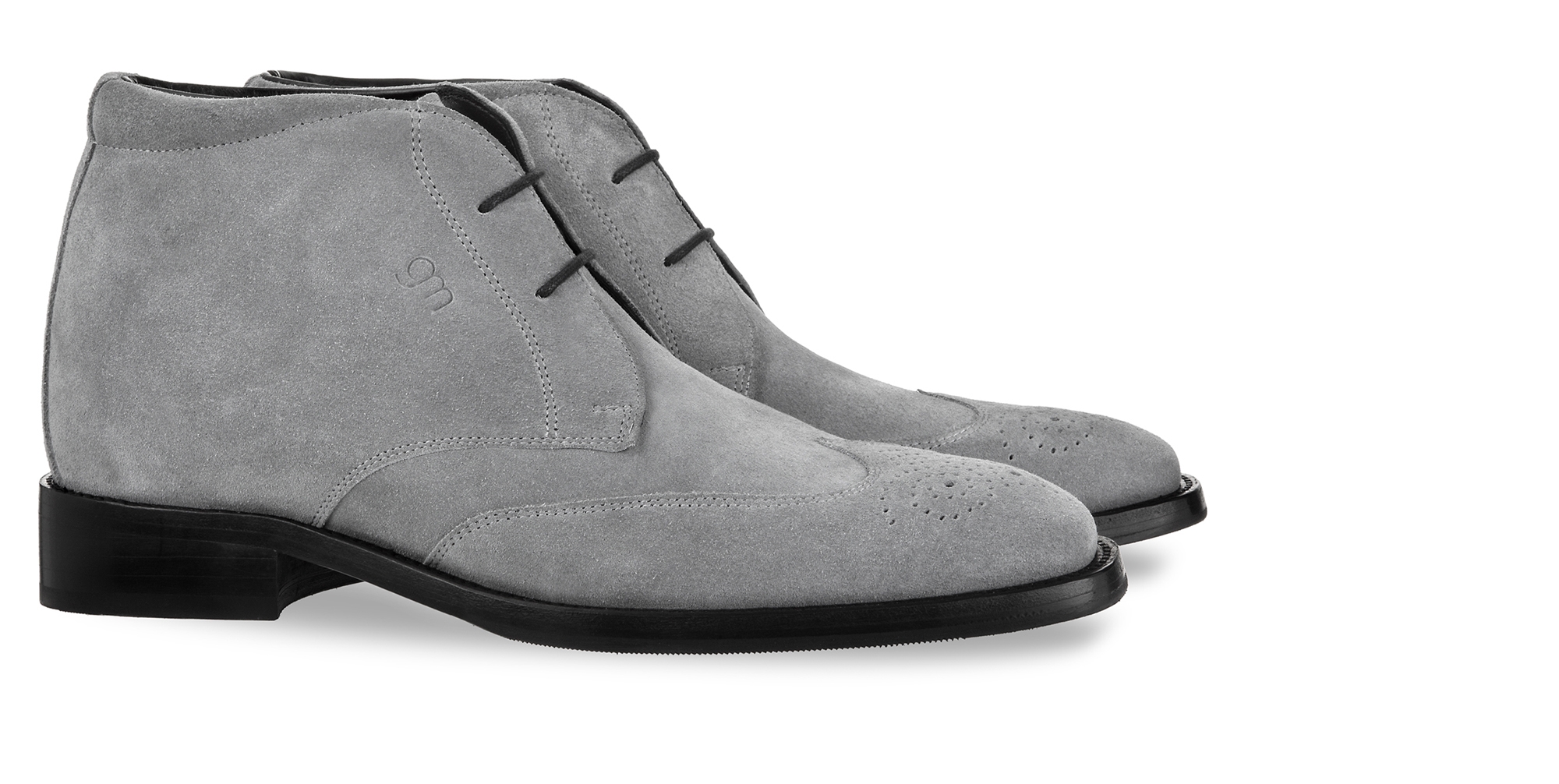 Birmingham - Elevator Ankle Boots in Suede Leather from 2.4 to 3.1 inches