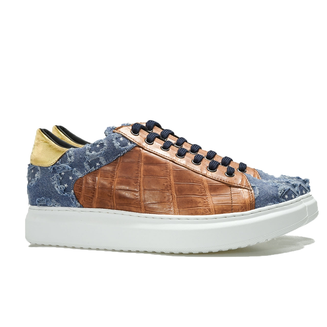 Chandler - sneakers con rialzo in Mix Pelle/Tessuto da 6 a 8 cm più alto