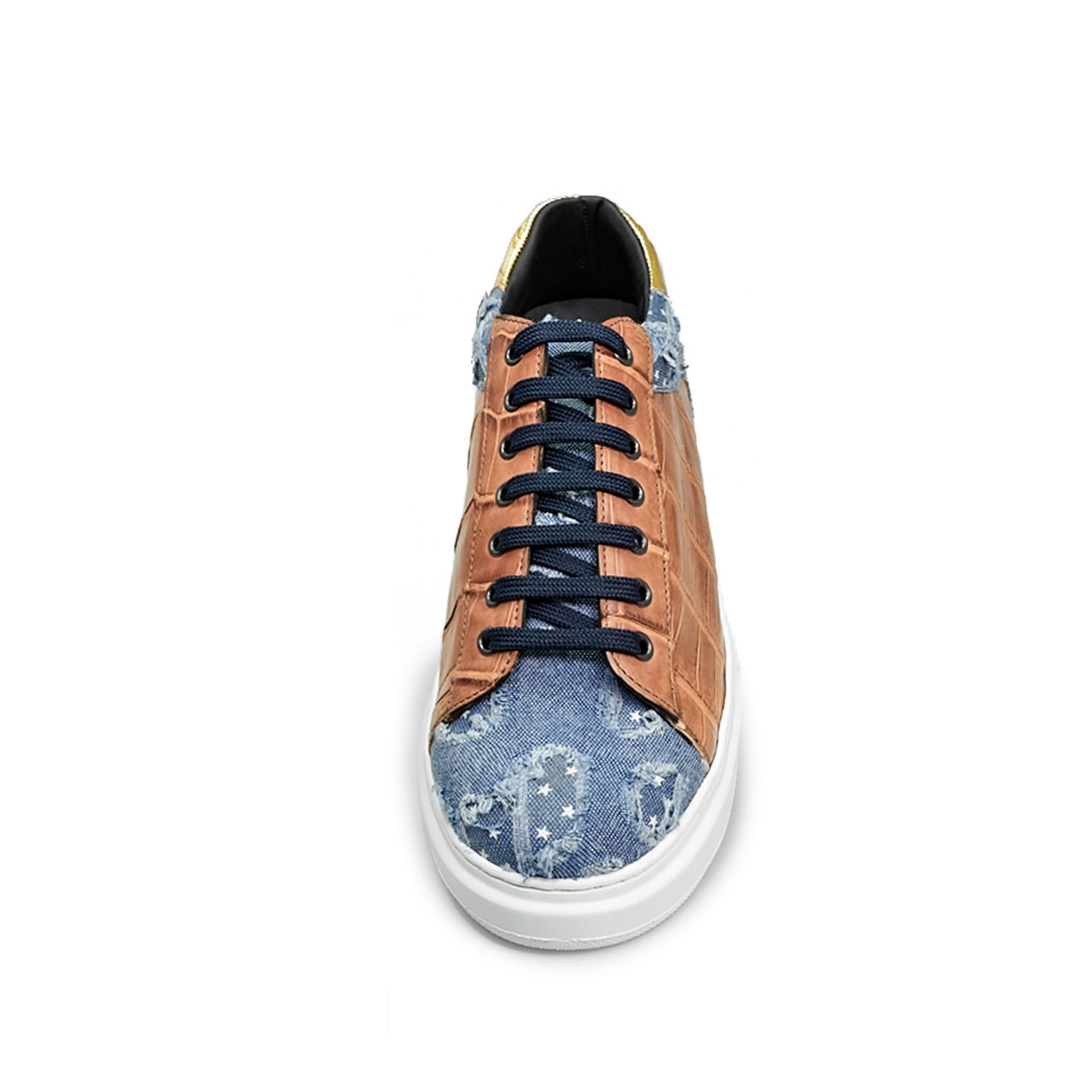Chandler - sneakers con rialzo in Mix Pelle/Tessuto da 6 a 8 cm più alto
