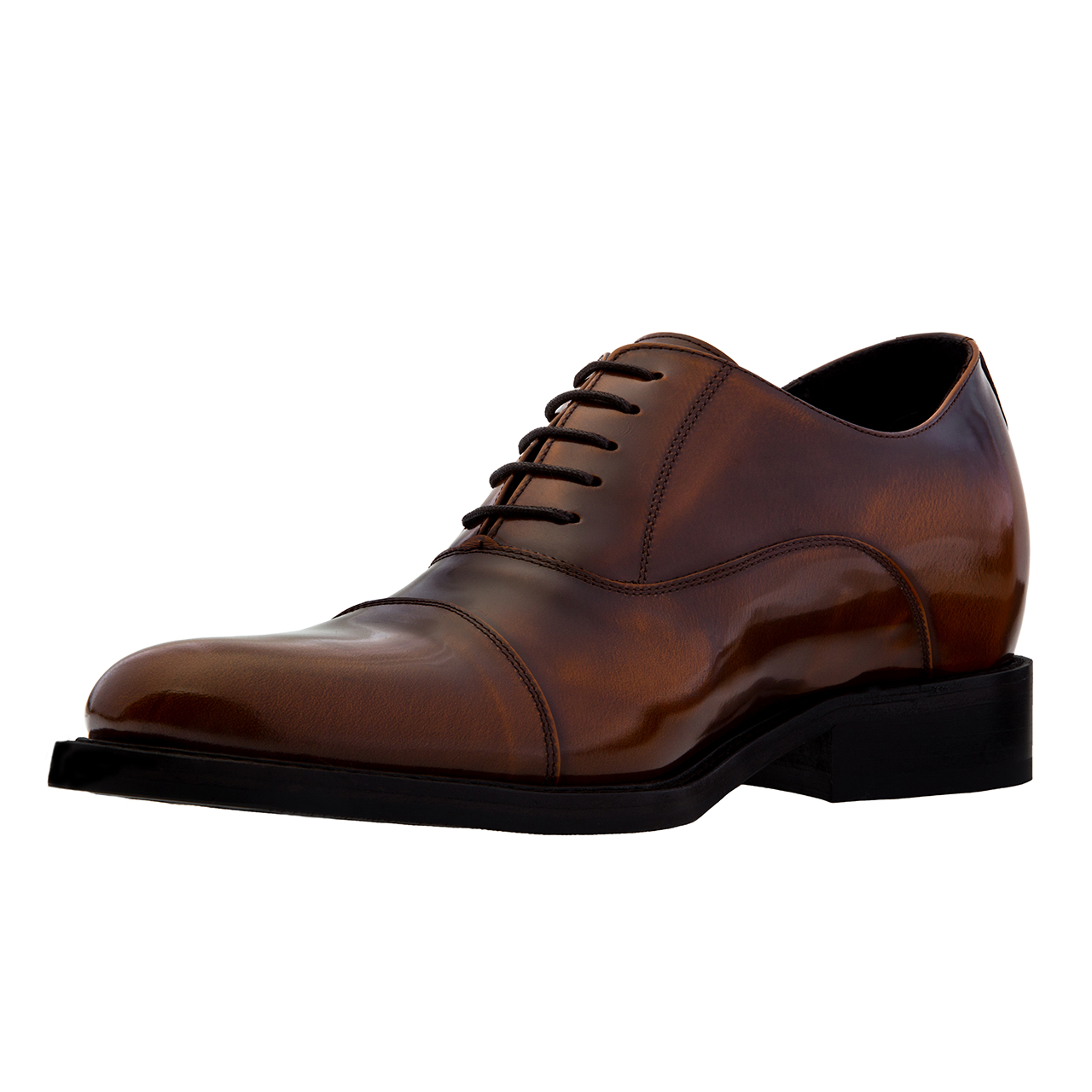 Bel Air - Elevator Shoes in Brushed Leather from 2.4 to 3.1 inches