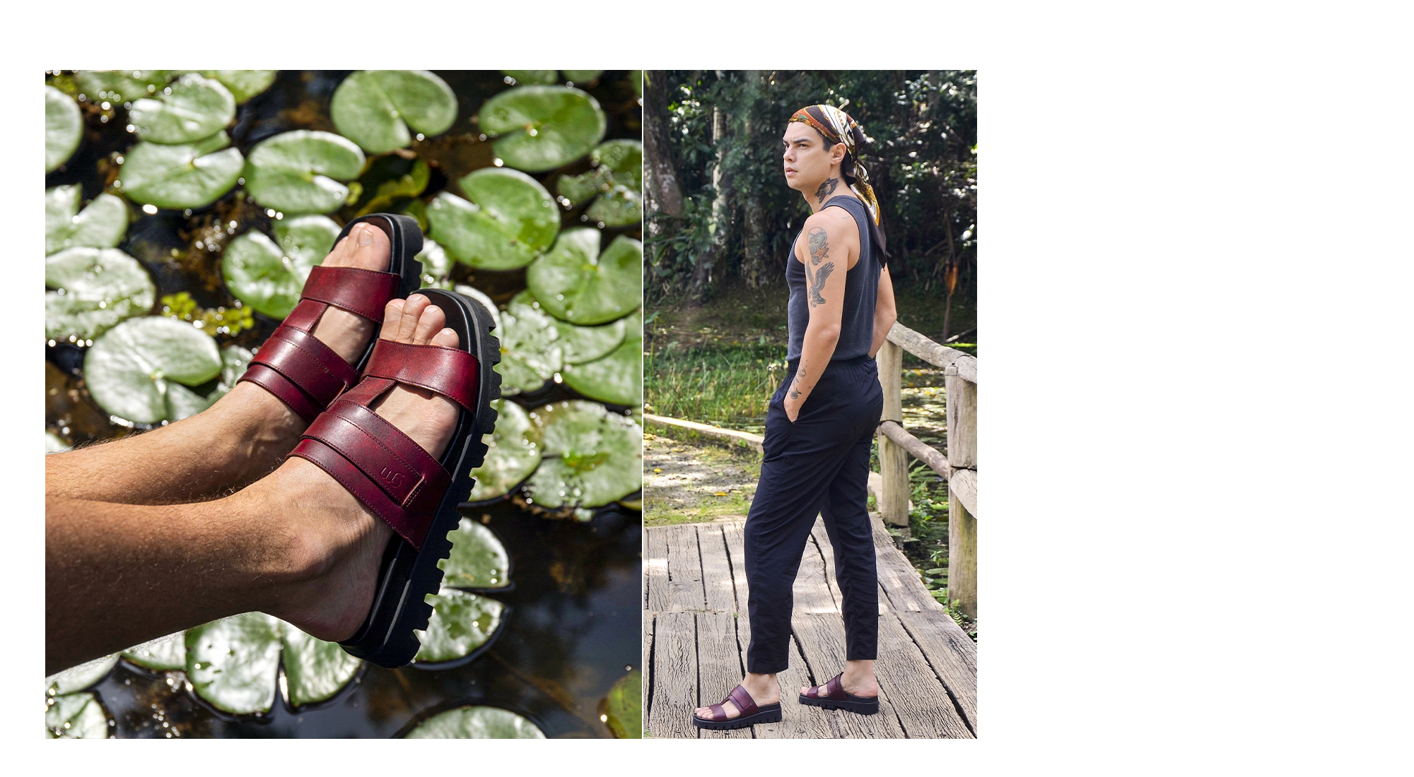 Aiea - Elevator Sandals in Full Grain Leather up to 2 inches
