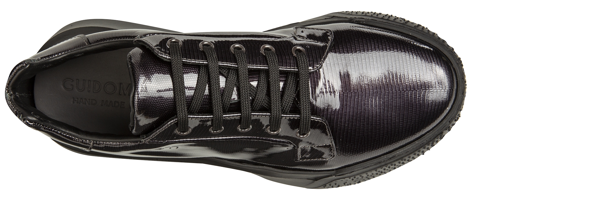 Biskra - Baskets rehaussantes en Cuir Vernis Effet Anaconda de 6 cm à 10 cm en plus