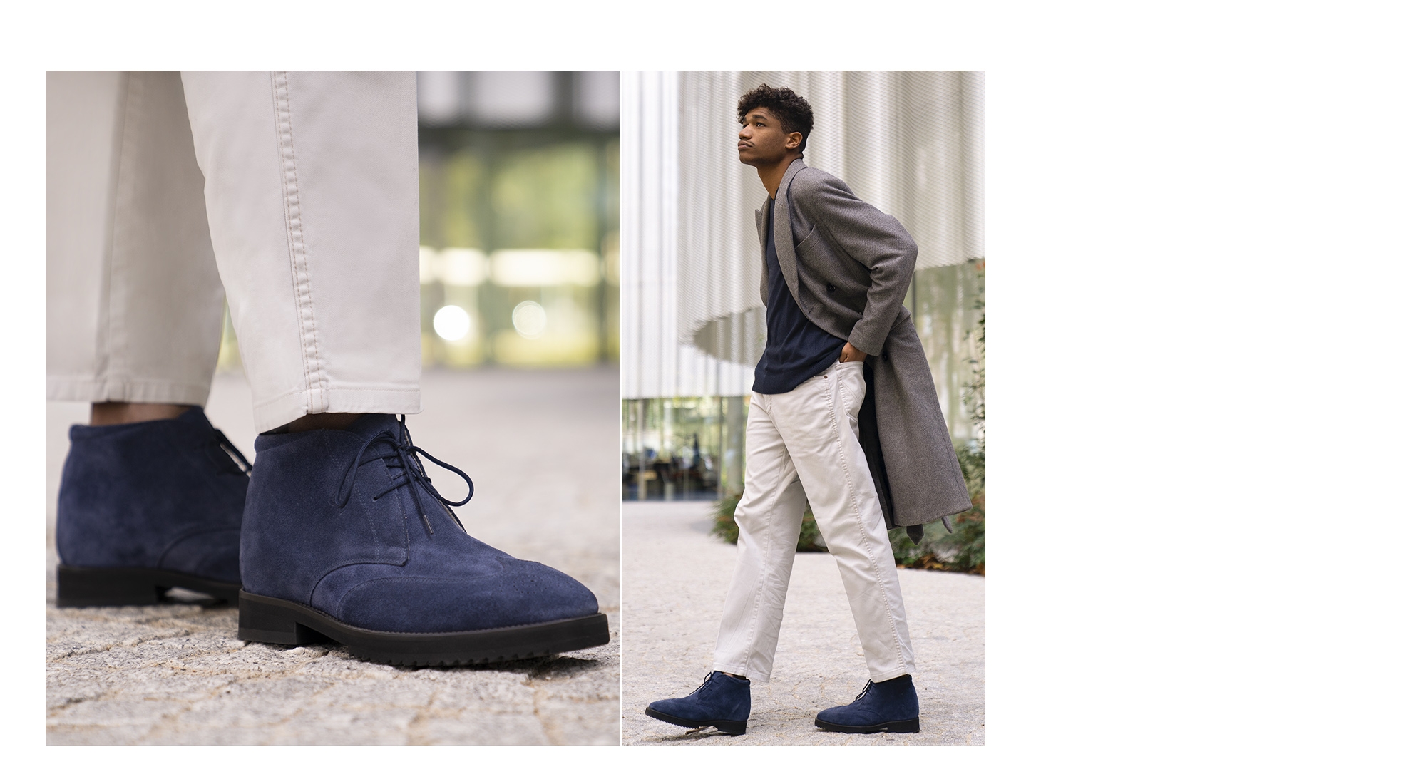 Ascot - Bottines rehaussantes en Cuir Daim de 6 cm à 8 cm en plus