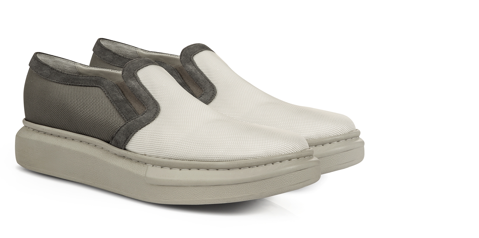 Avalon - Elevator Slip-Ons in Leather/fabric mix up to 2.4 inches