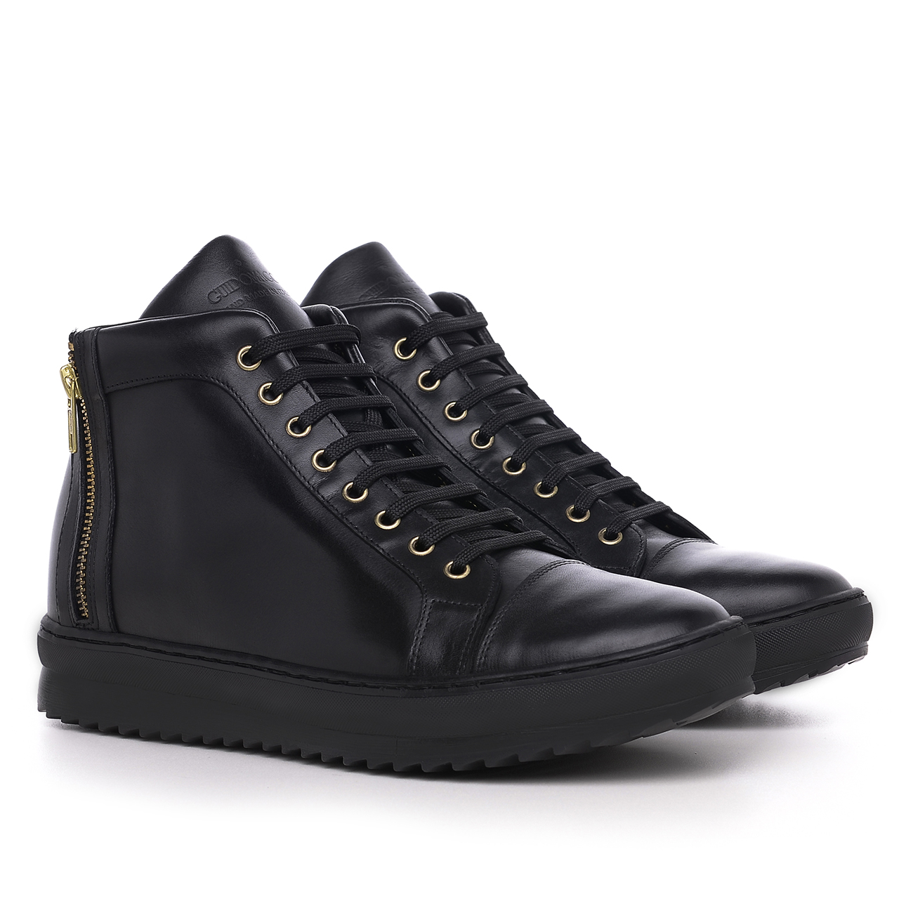Belgravia - Elevator Sneakers in Full Grain Leather from 2.4 to 3.1 inches