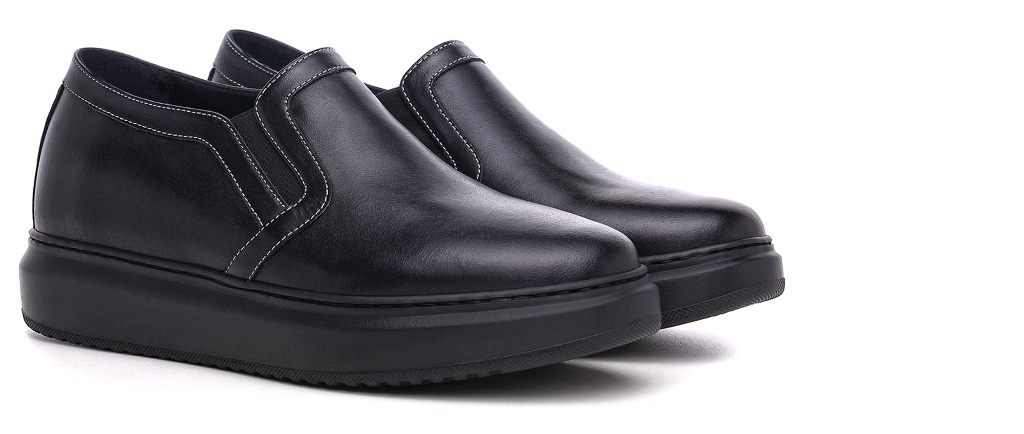  Peninsula - Elevator Slip-Ons in Full grain Leather up to 6 cm
