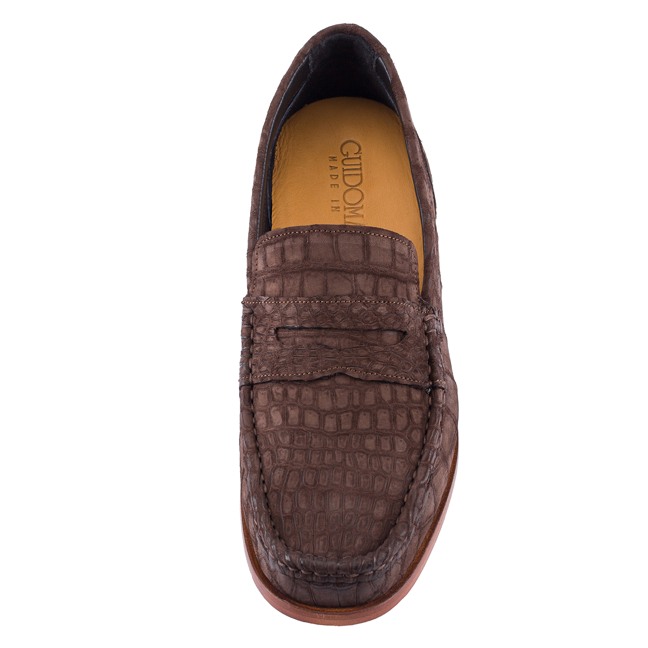 Caribbean - Elevator Loafers in Baby Crocodile Suede Leather Leather up to 2.6 inches