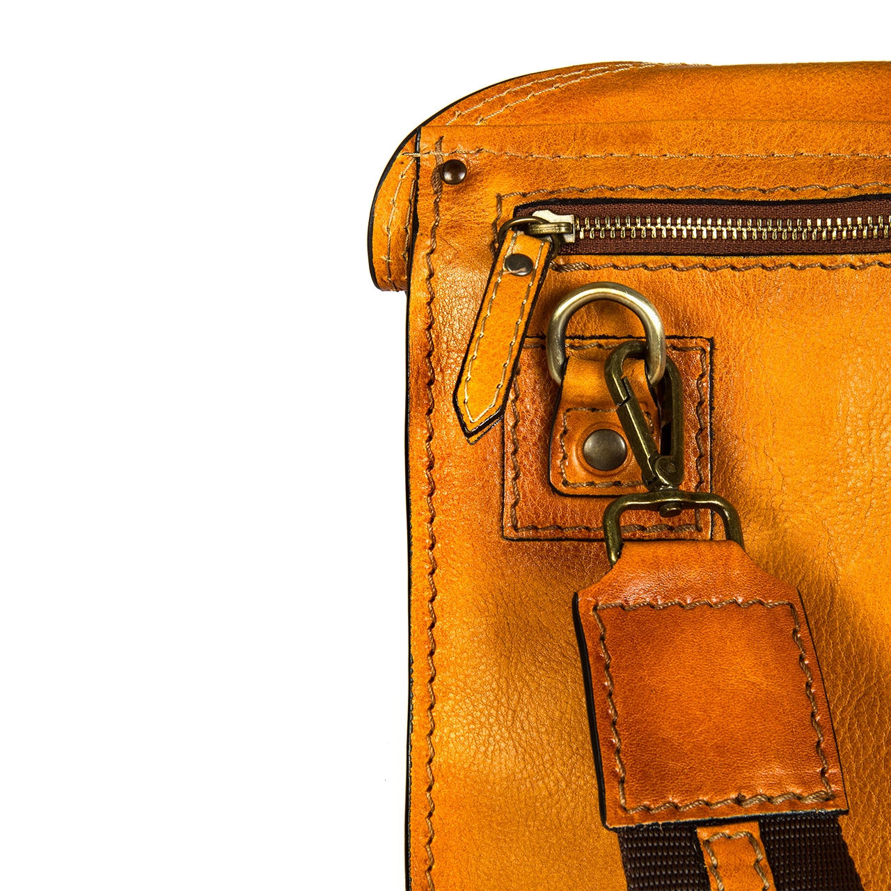 Bisaccia Cognac - Backpack in Vegetable-tanned Leather