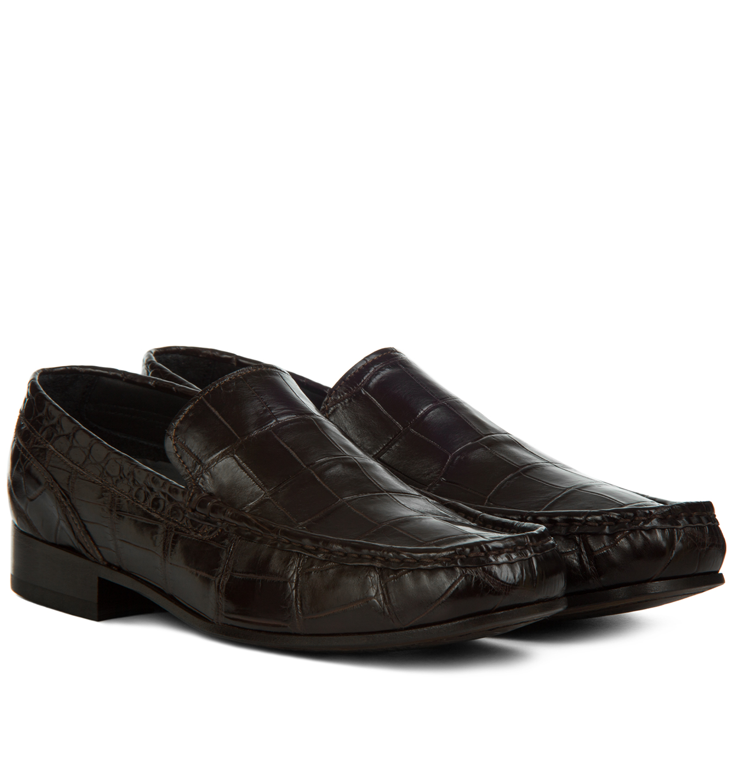 Alvito - Mocassins Rehaussantes en Cuir Crocodile jusqu'à 6,5 cm en plus