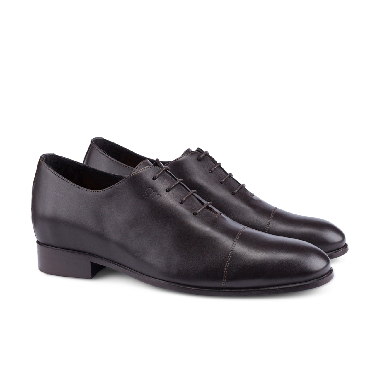 Oxford - Classiques chaussures rehaussantes en Cuir Pleine Fleur de 6 cm à 8 cm en plus