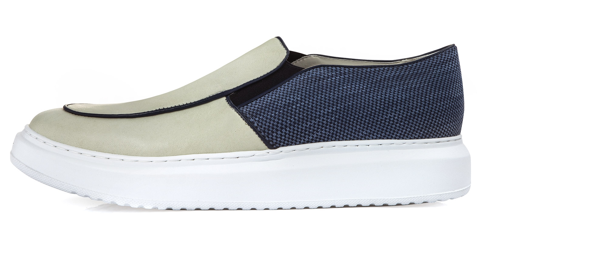 Aire - Elevator Slip-Ons in Leather/fabric mix up to 2.4 inches