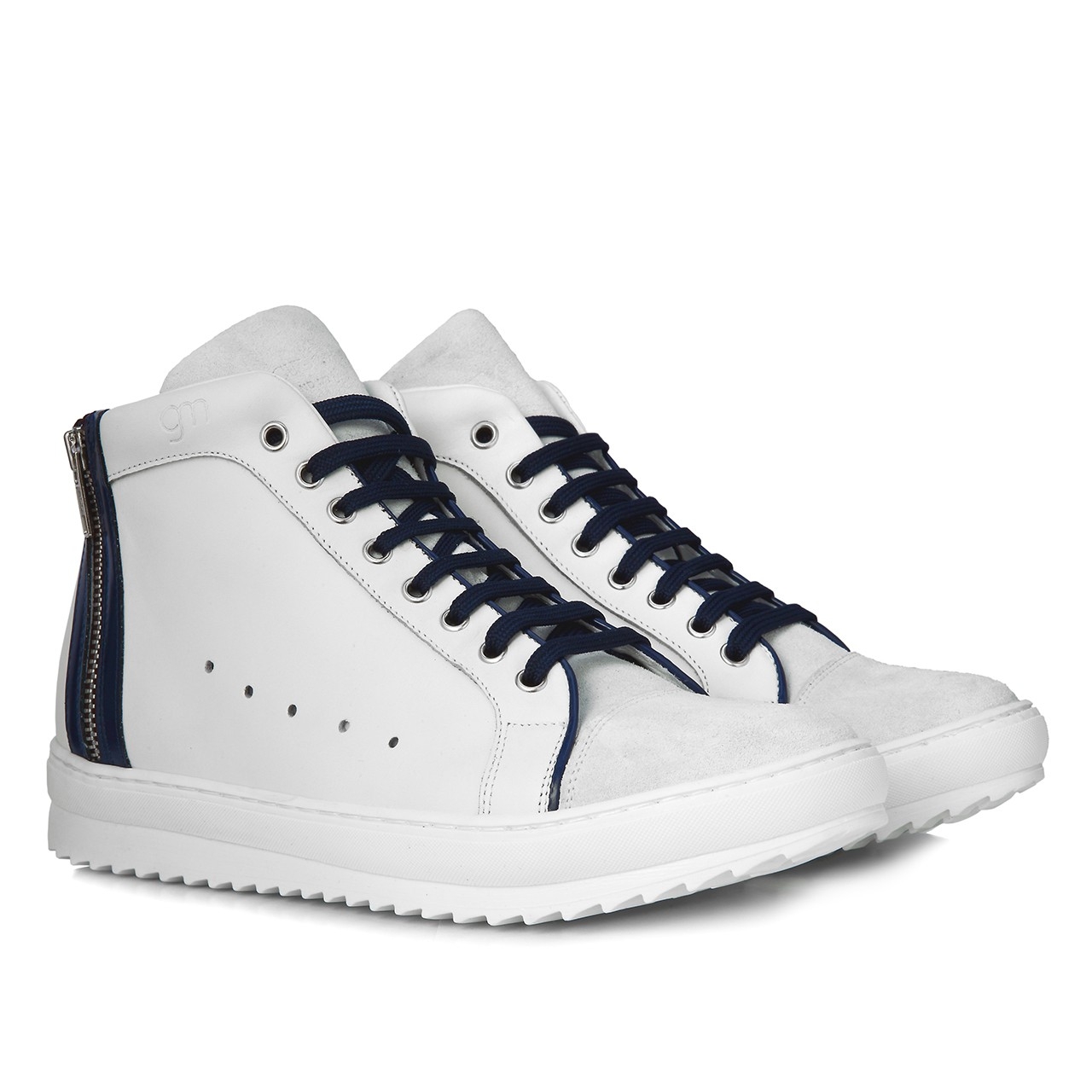 Olympia - Baskets rehaussantes en Cuir Daim / Cuir verni de 6 cm à 8 cm en plus