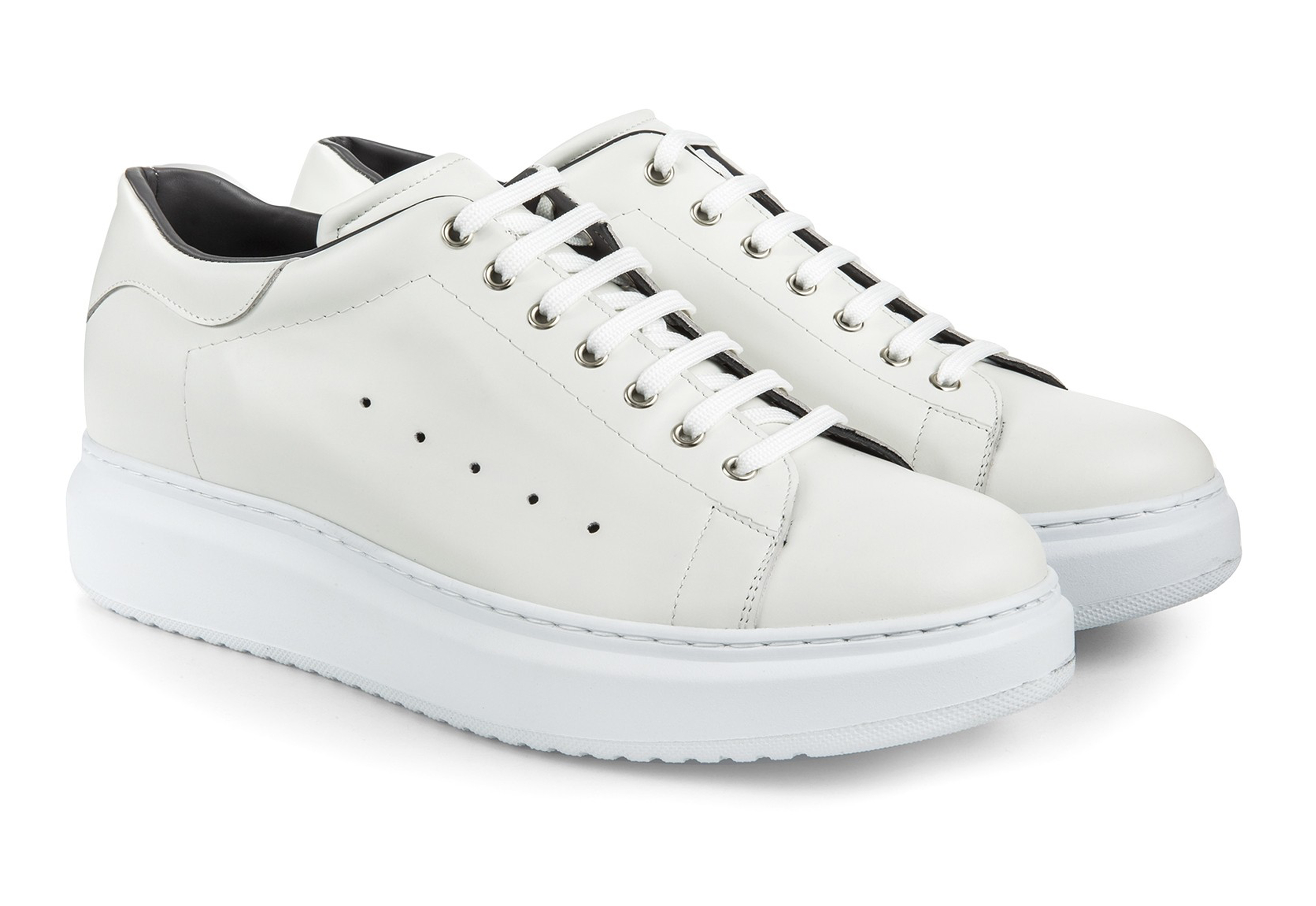 Acquaviva - Elevator Sneakers in Full Grain Leather from 2.4 to 3.1 inches 