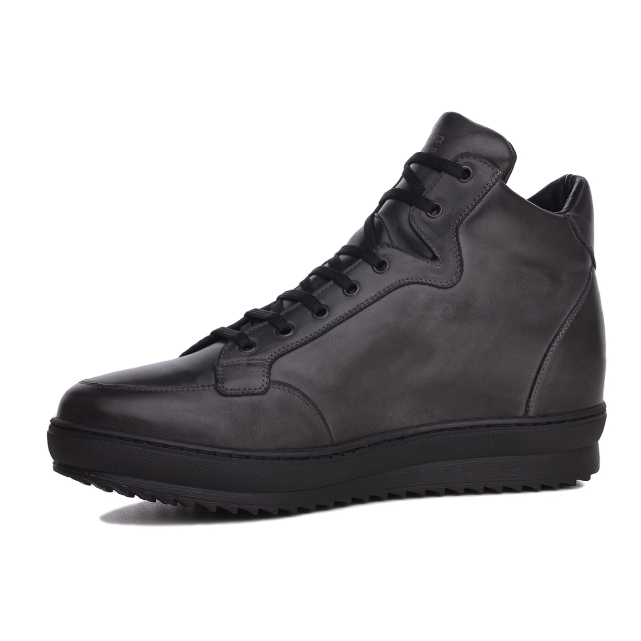 Bulgaria - Elevator Sneakers in Full Grain Leather from 2.4 to 4 inches