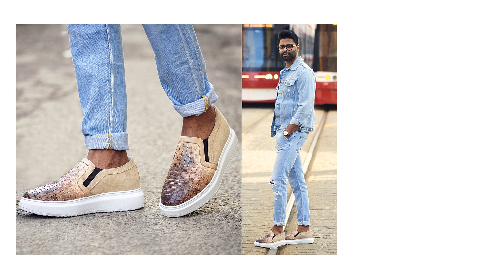 Agra - Elevator Slip-Ons in Mix of leathers up to 2.5 inches
