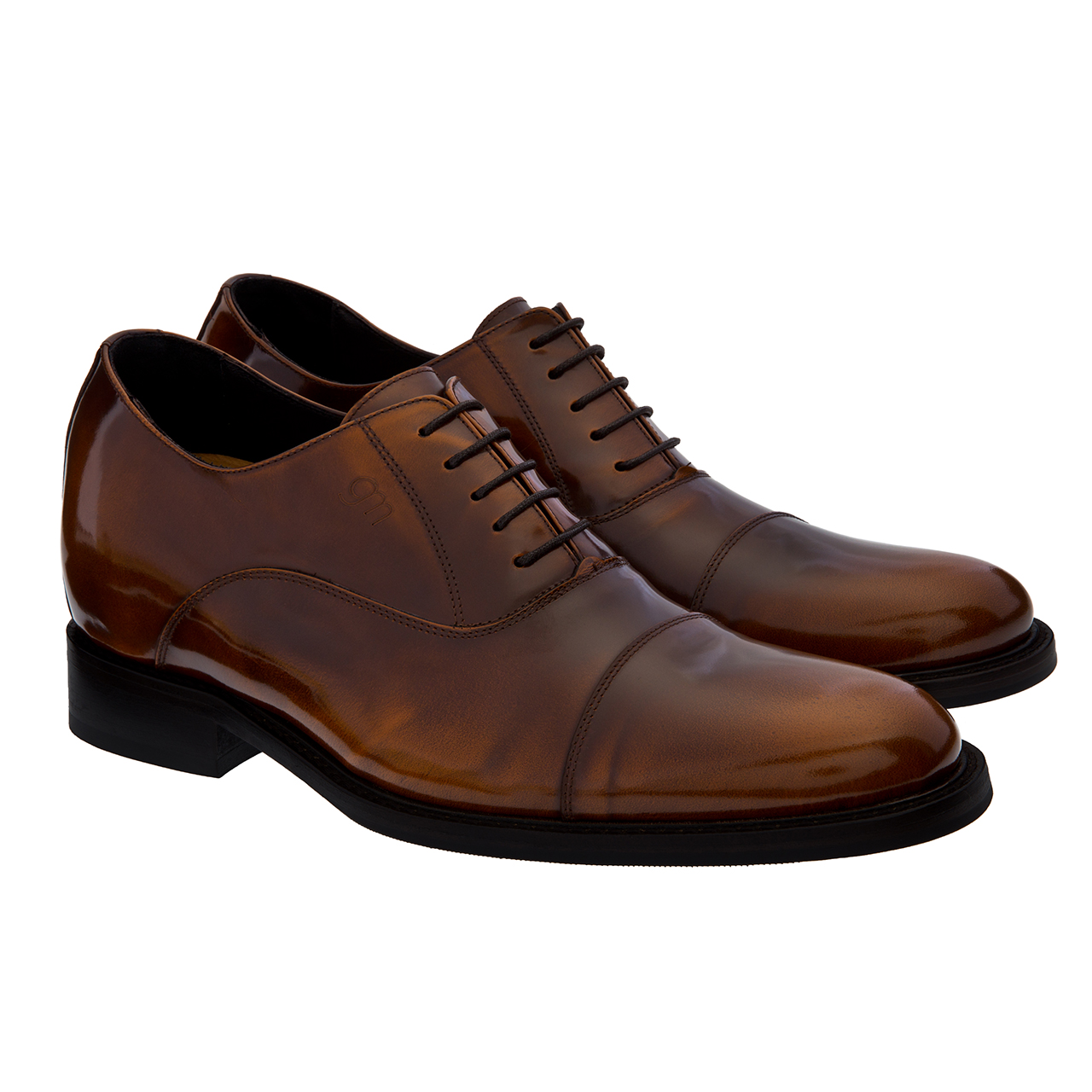 Bel Air - Elevator Shoes in Brushed Leather from 2.4 to 3.1 inches