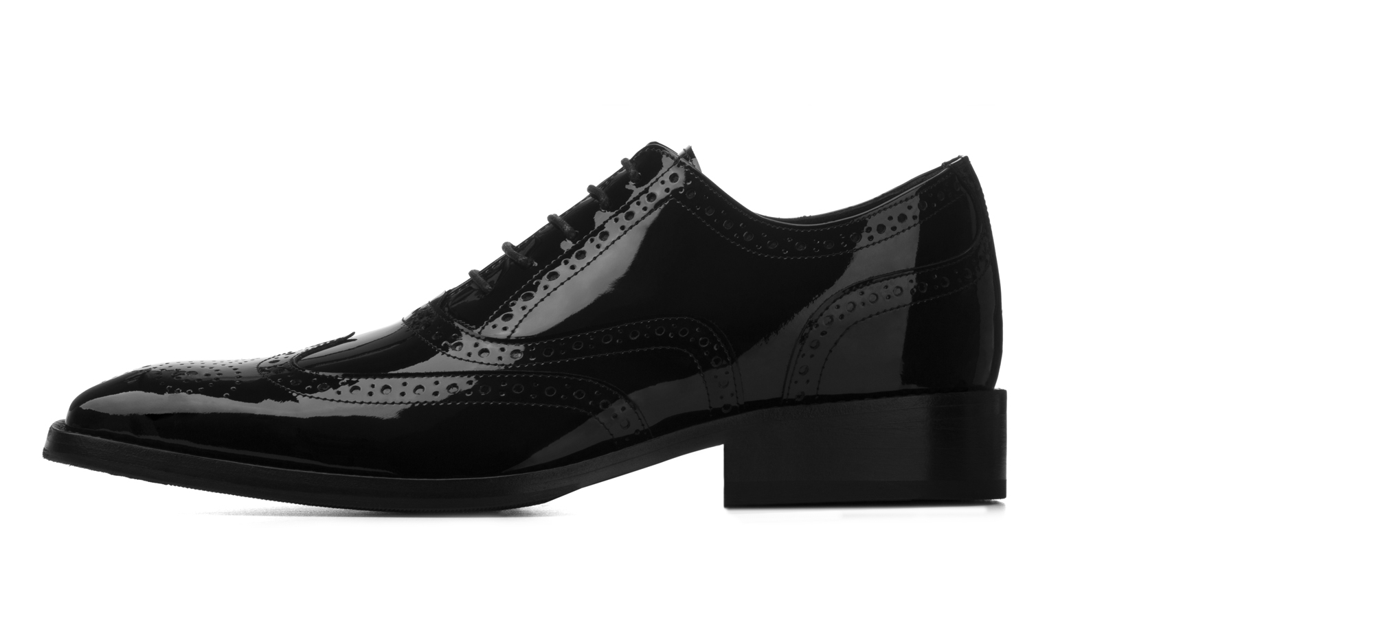 Black Lake - Scarpe Classiche eleganti da uomo con rialzo in Pelle Vernice da 6 a 8 cm