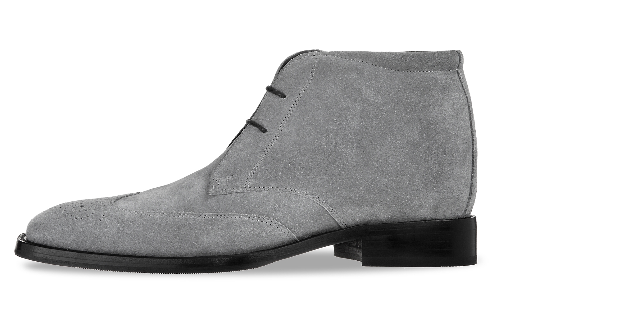 Birmingham - Elevator Ankle Boots in Suede Leather from 2.4 to 3.1 inches