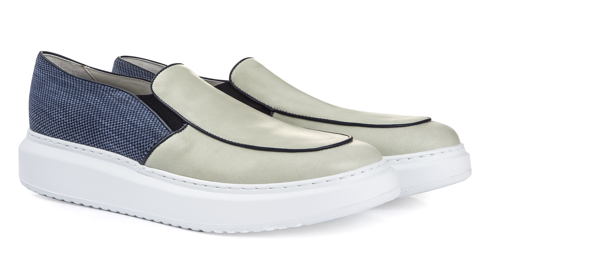 Aire - Elevator Slip-Ons in Leather/fabric mix up to 2.4 inches