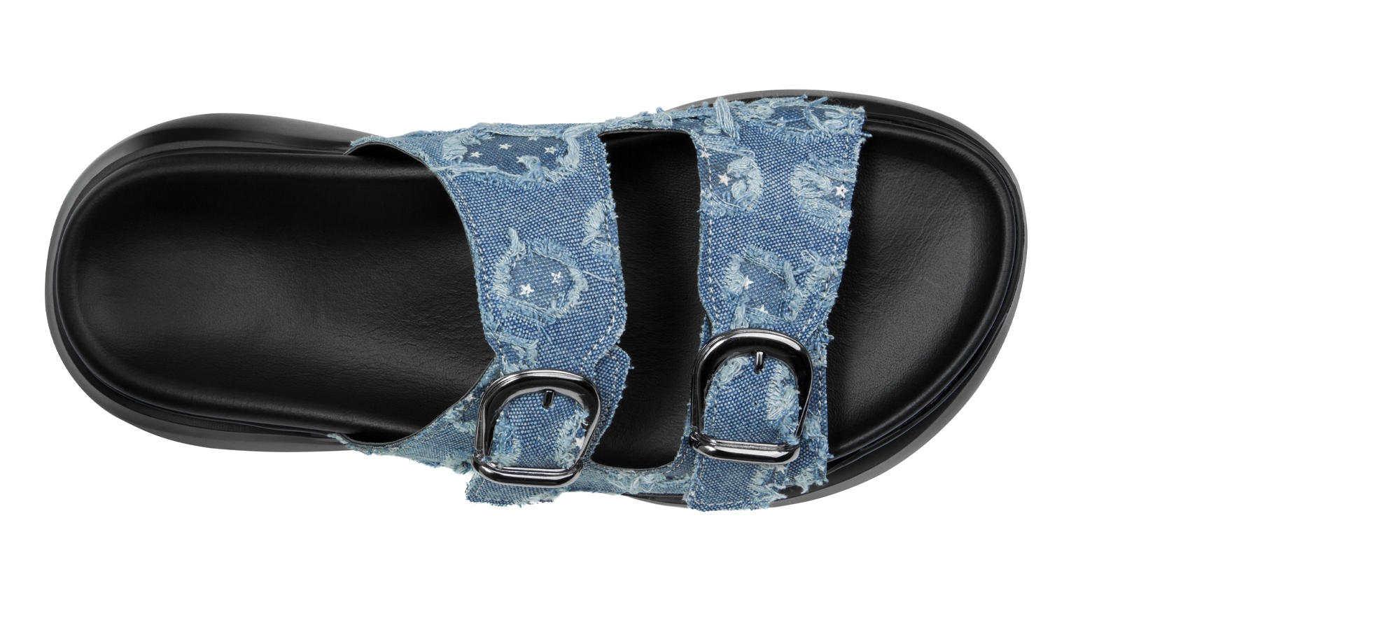 Mosquito Bay - Sandalo con rialzo in Tessuto di Jeans fino a 6 cm più alto