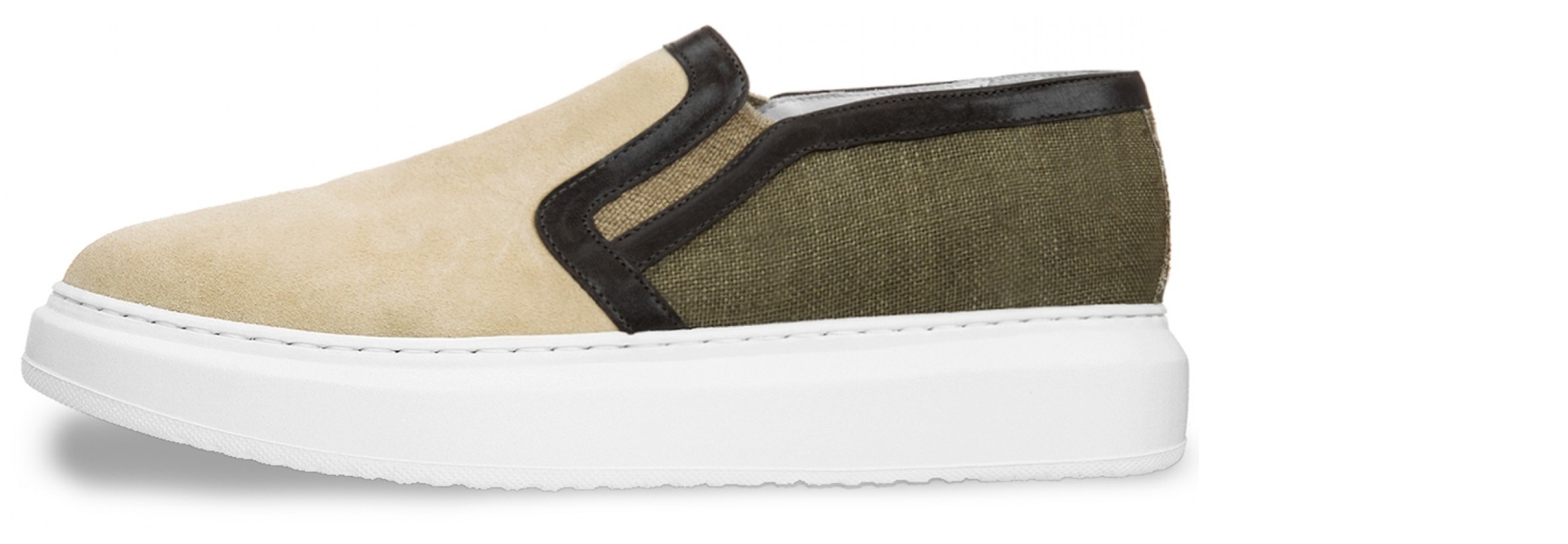 Bangkok - Elevator Slip-Ons in leather/Fabric up to 2.4 inches