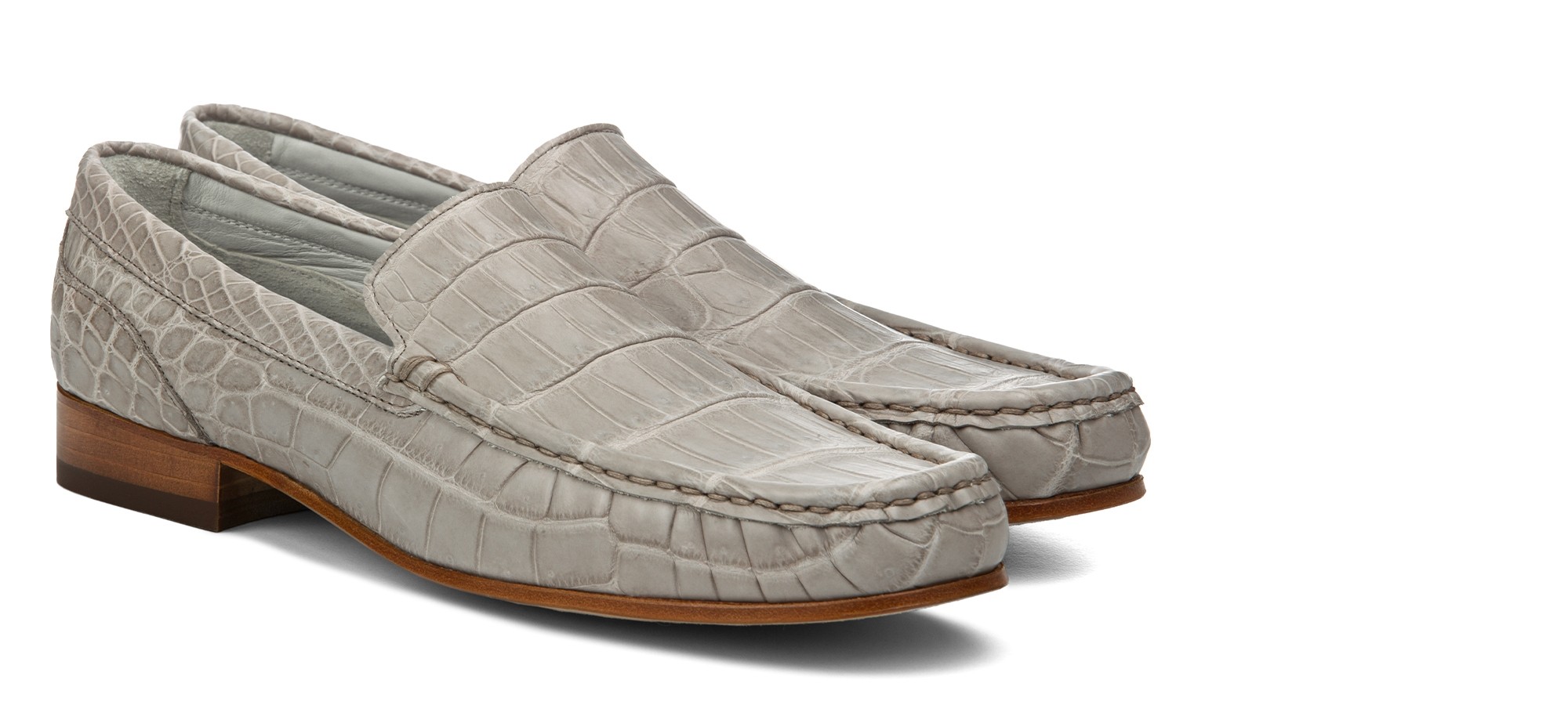 Cernobbio - Mocassins Rehaussantes en Cuir Crocodile jusqu'à 6,5 cm en plus