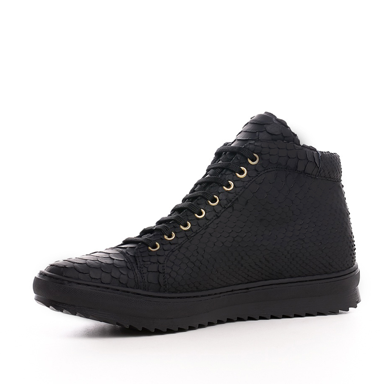 Delano - Elevator Sneakers in Python Leather from 2.4 to 3.1 inches
