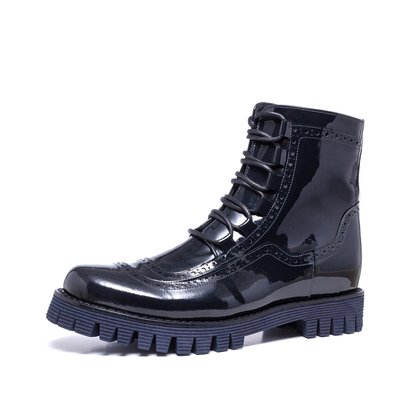 Brighton - Elevator Boots in Varnish Leather from 2.4 to 3.1 inches