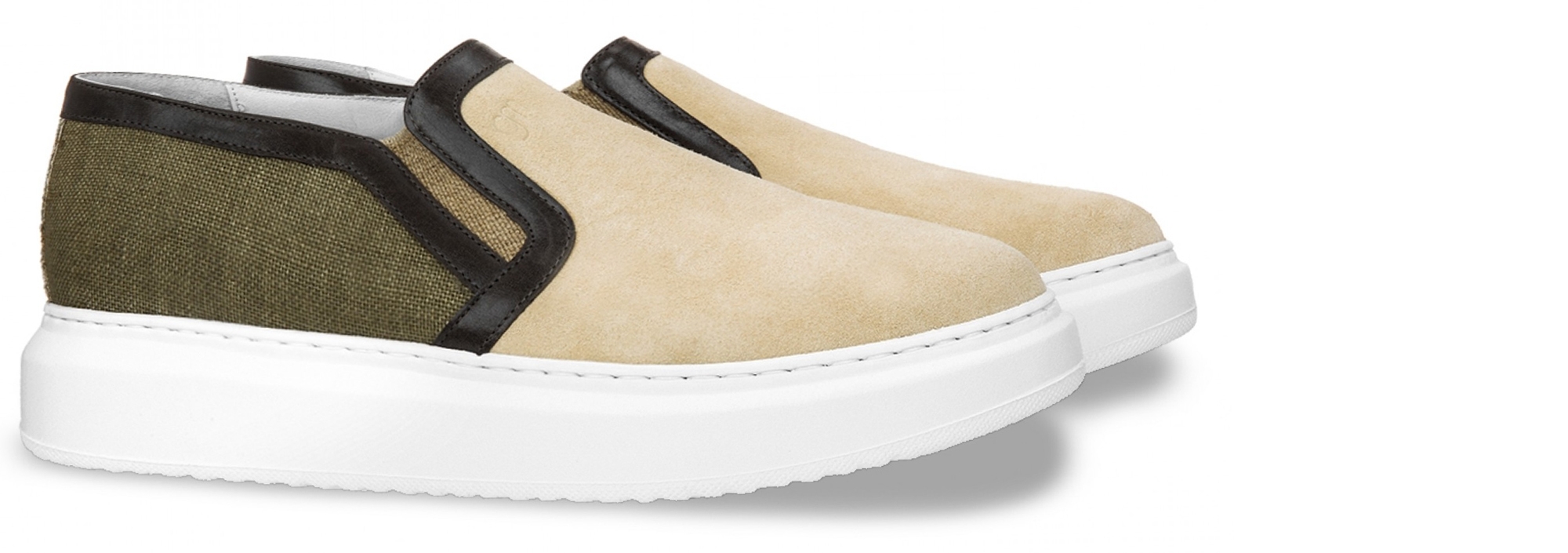 Bangkok - Elevator Slip-Ons in leather/Fabric up to 2.4 inches