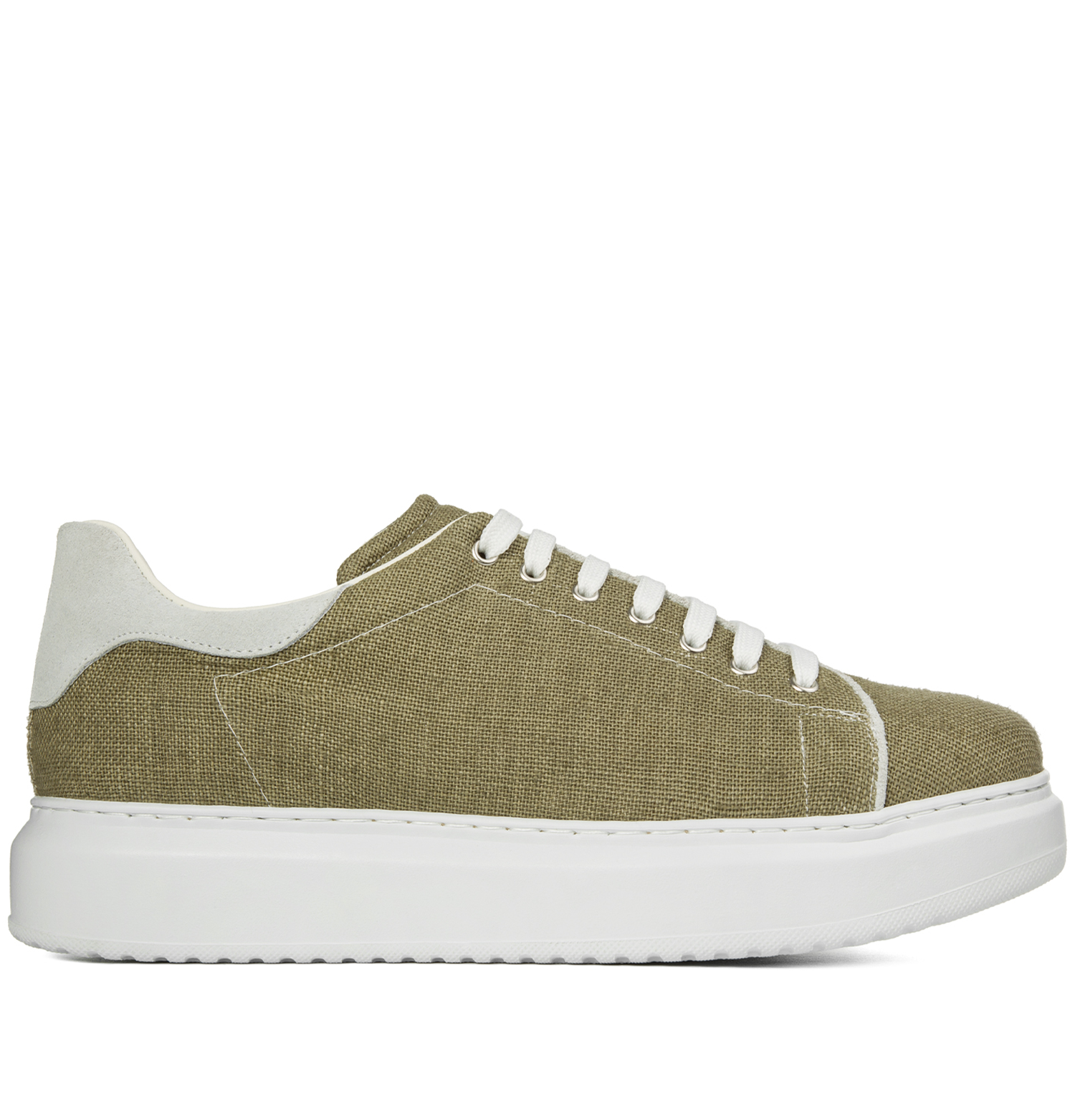 Ginostra - Sneakers con rialzo interno in Tessuto Raffia da 6 a 8 cm più alto