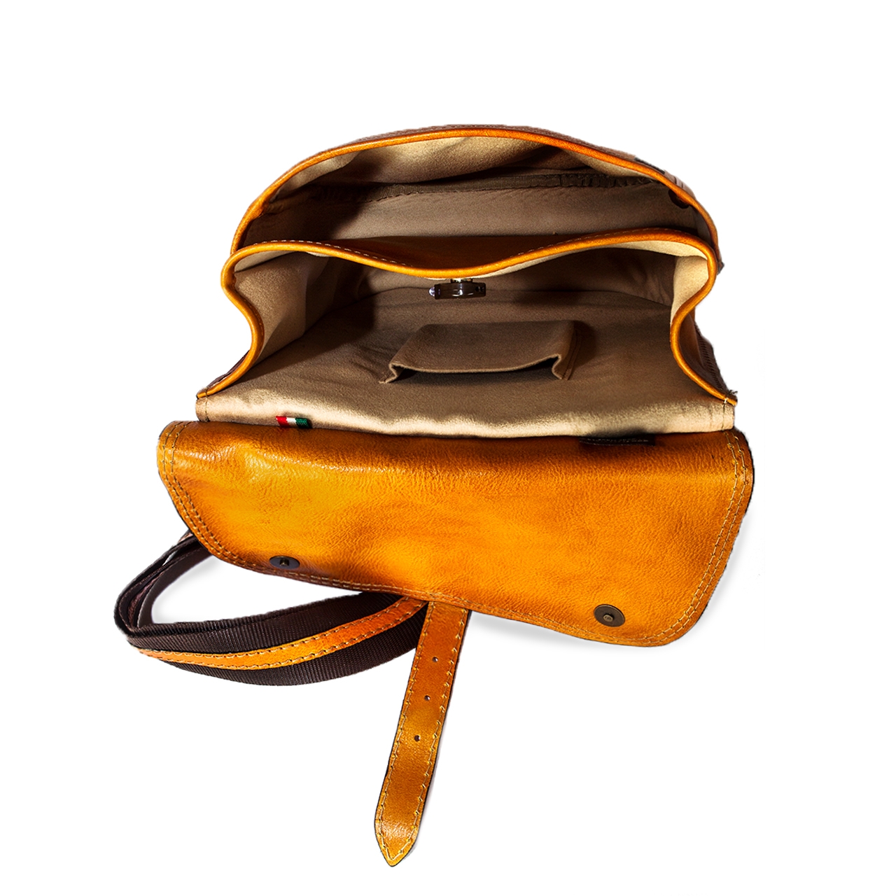 Bisaccia Cognac - Backpack in Vegetable-tanned Leather