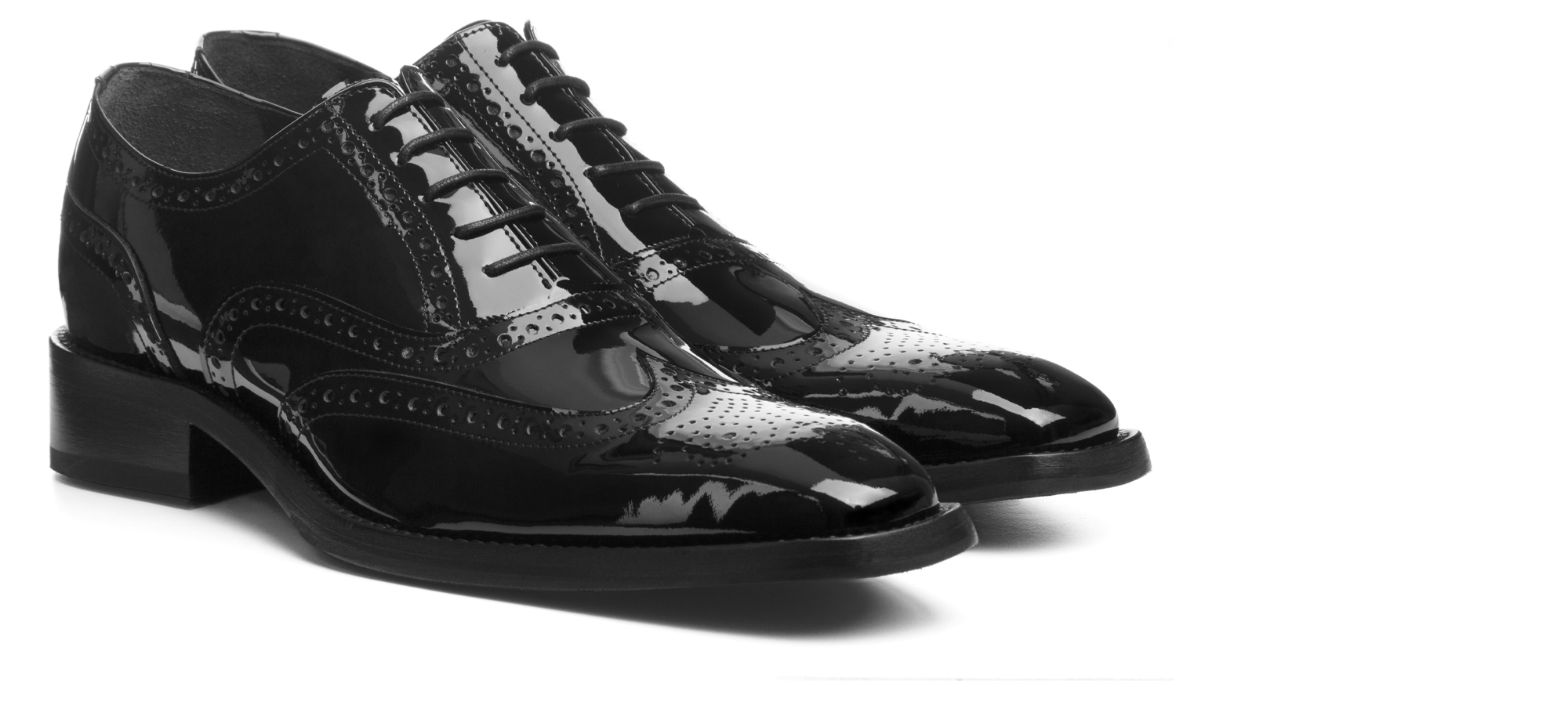 Black Lake - Scarpe Classiche eleganti da uomo con rialzo in Pelle Vernice da 6 a 8 cm