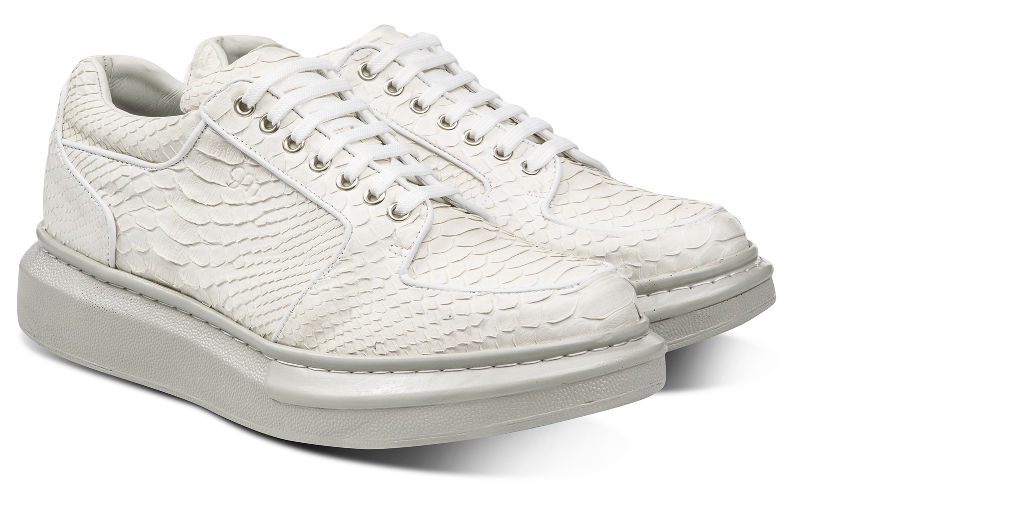 Bossa - Elevator Sneakers in Python Leather from 2.4 to 3.1 inches
